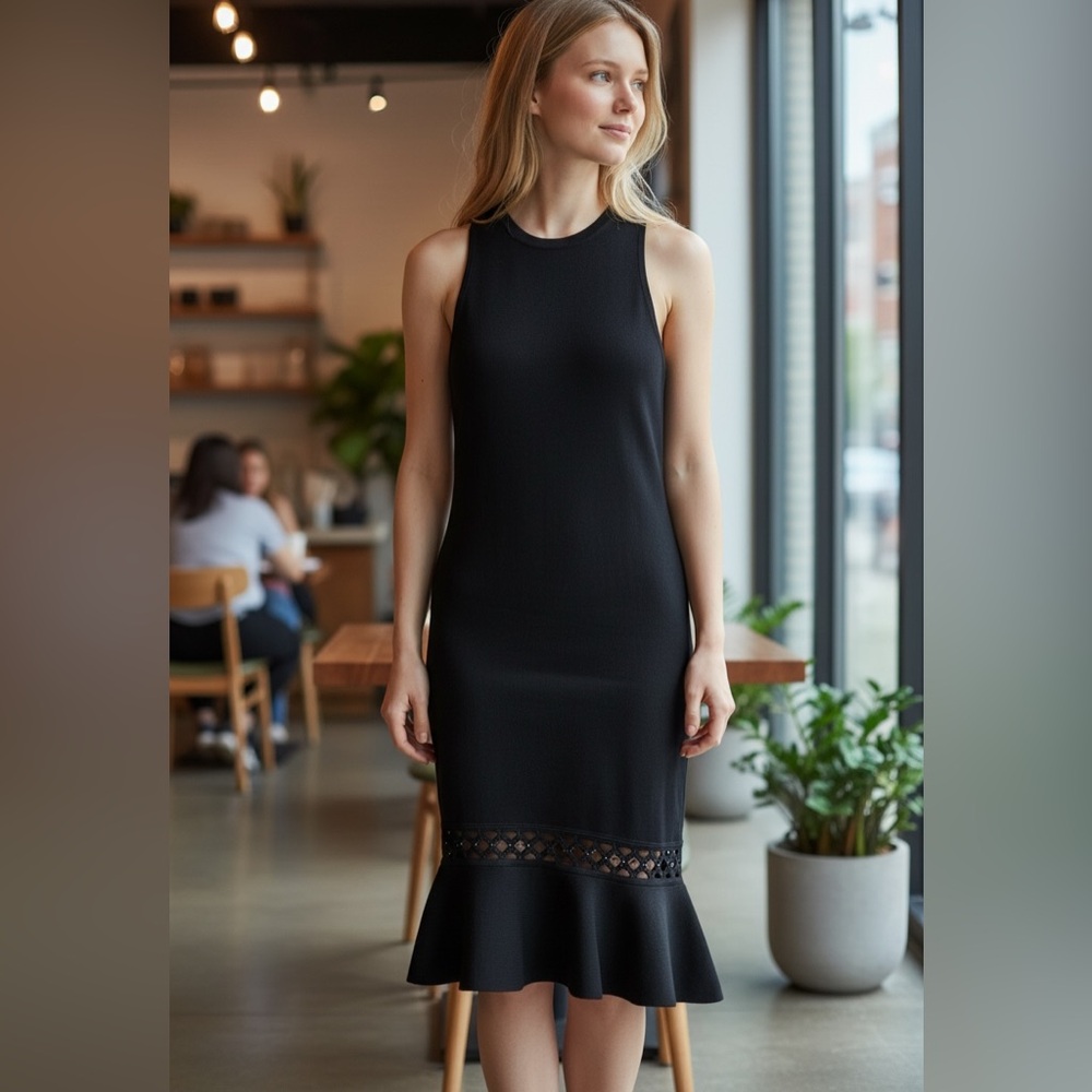 MICHAEL Michael Kors Black Midi Dress